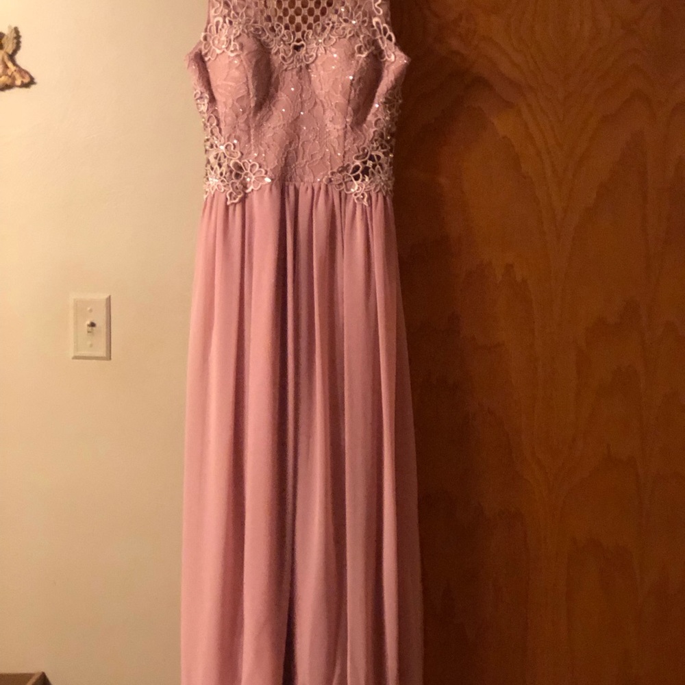 City studio long pink prom dress silk size 3